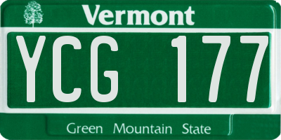 VT license plate YCG177