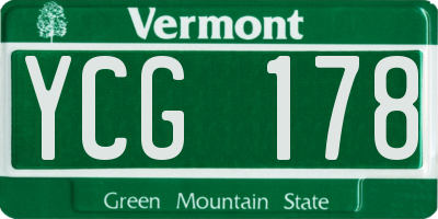 VT license plate YCG178
