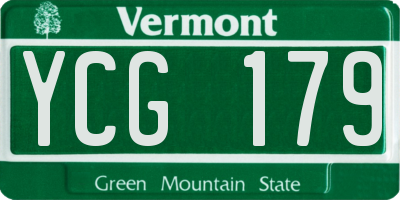 VT license plate YCG179