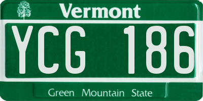VT license plate YCG186