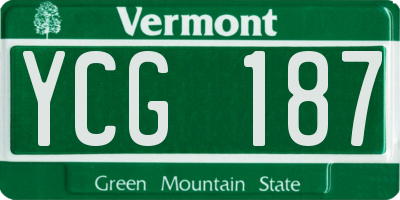 VT license plate YCG187