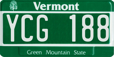 VT license plate YCG188