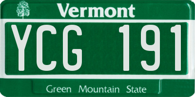 VT license plate YCG191