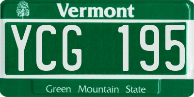 VT license plate YCG195
