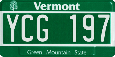 VT license plate YCG197