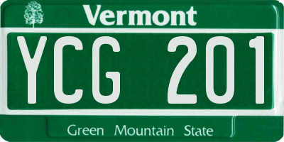 VT license plate YCG201