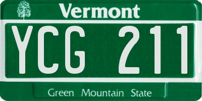 VT license plate YCG211