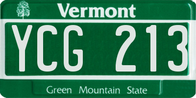VT license plate YCG213