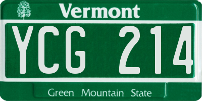 VT license plate YCG214