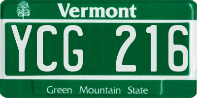 VT license plate YCG216
