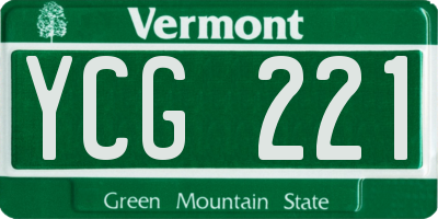 VT license plate YCG221
