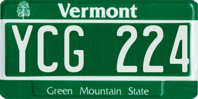 VT license plate YCG224