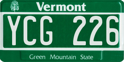 VT license plate YCG226