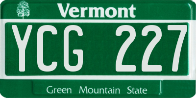 VT license plate YCG227