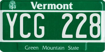 VT license plate YCG228