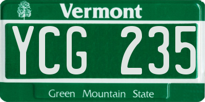 VT license plate YCG235