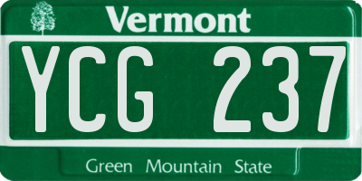 VT license plate YCG237