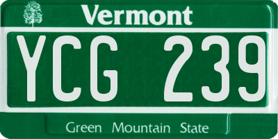VT license plate YCG239