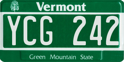 VT license plate YCG242
