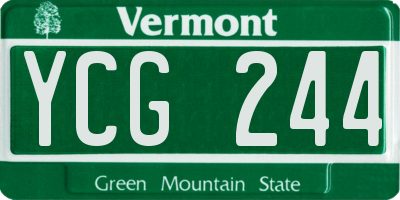 VT license plate YCG244