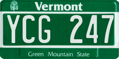 VT license plate YCG247