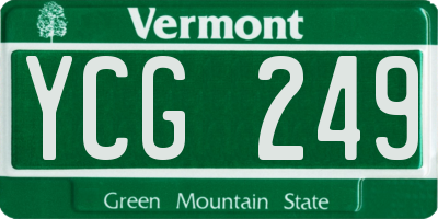 VT license plate YCG249