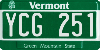 VT license plate YCG251