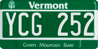 VT license plate YCG252