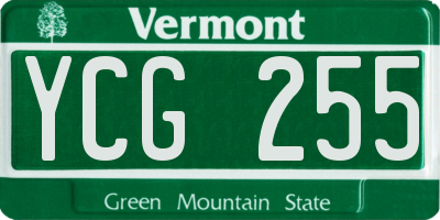 VT license plate YCG255