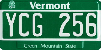 VT license plate YCG256