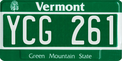 VT license plate YCG261