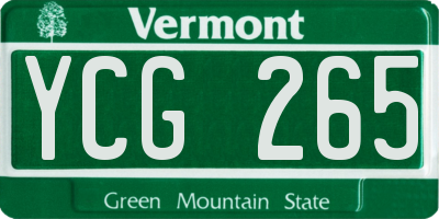 VT license plate YCG265