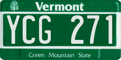 VT license plate YCG271