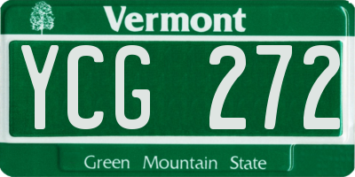 VT license plate YCG272