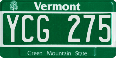 VT license plate YCG275