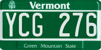 VT license plate YCG276