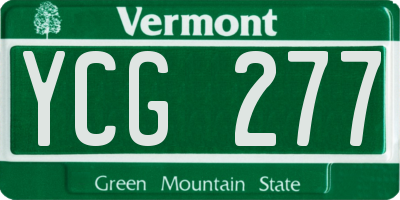 VT license plate YCG277