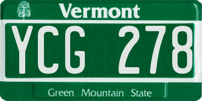 VT license plate YCG278