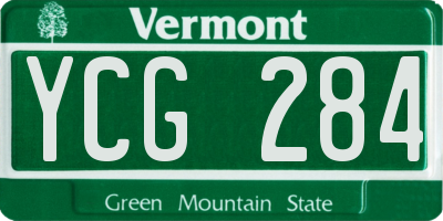 VT license plate YCG284