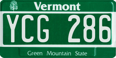 VT license plate YCG286