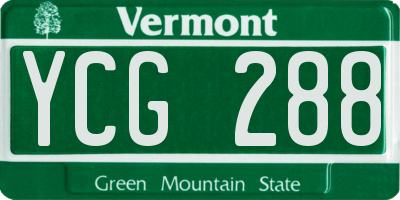 VT license plate YCG288