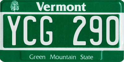 VT license plate YCG290