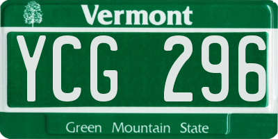 VT license plate YCG296