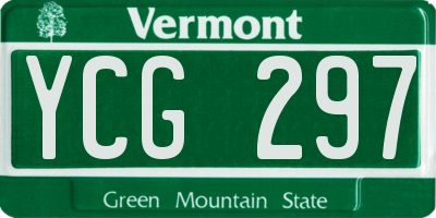 VT license plate YCG297