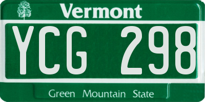 VT license plate YCG298