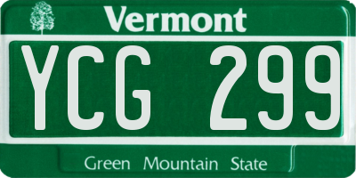VT license plate YCG299