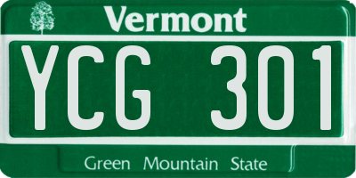 VT license plate YCG301