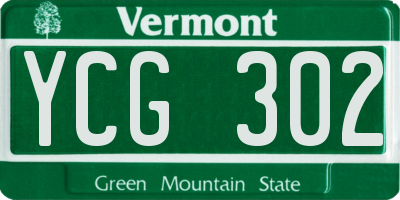 VT license plate YCG302