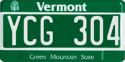VT license plate YCG304