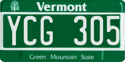 VT license plate YCG305